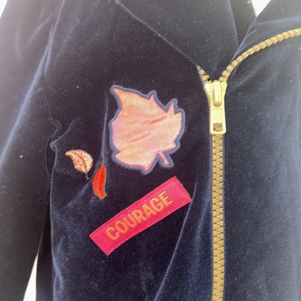 Disney‎ Frozen 2 Navy Embroidered Velvet Jacket My Destiny’s Calling Seek Truth